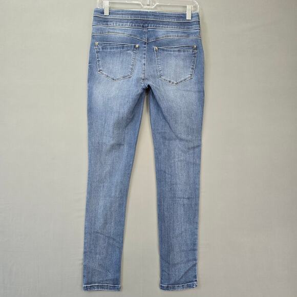 Mac and Me Blue Jeans Skinny Stretch Distressed Y2k Grunge Pull-On Womens Size 2 - Picture 2 of 8